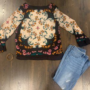 SILK PRINT BLOUSE/TOP